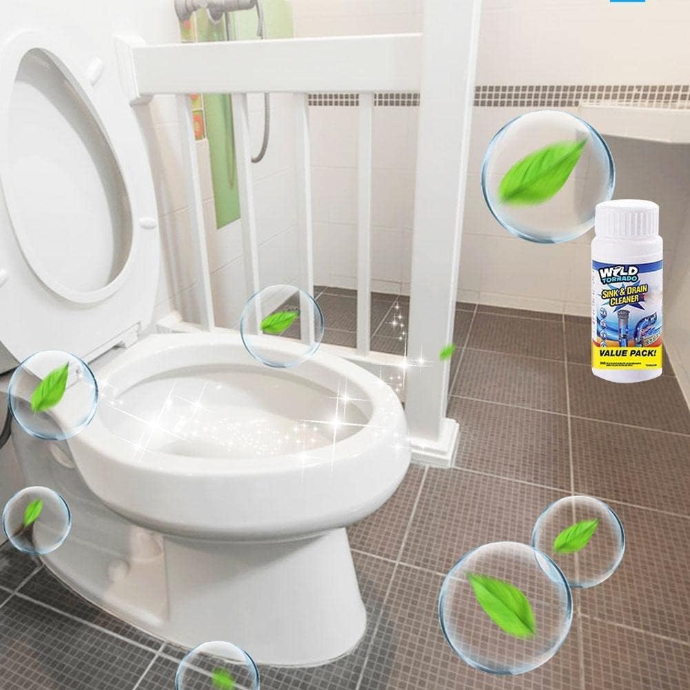 Drain Cleaner Powder For Clogged Drains, Pipes, Bathroom Or Kitchen Sinks