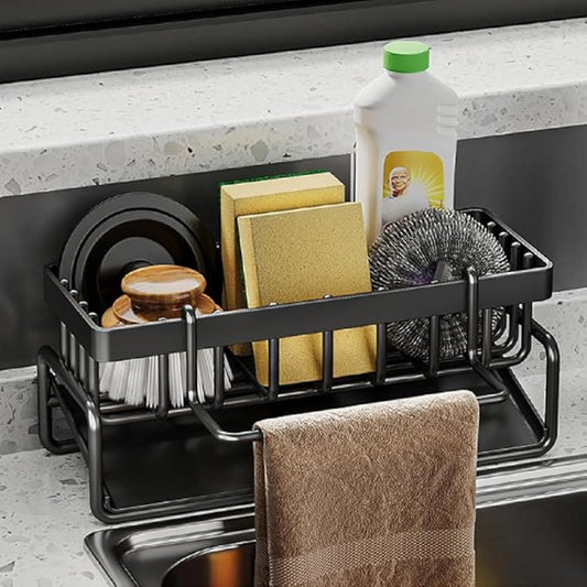 Stainless Steel Kitchen Sink Organizer for Dish Brush, Soap, Scrubber, Dishcloth