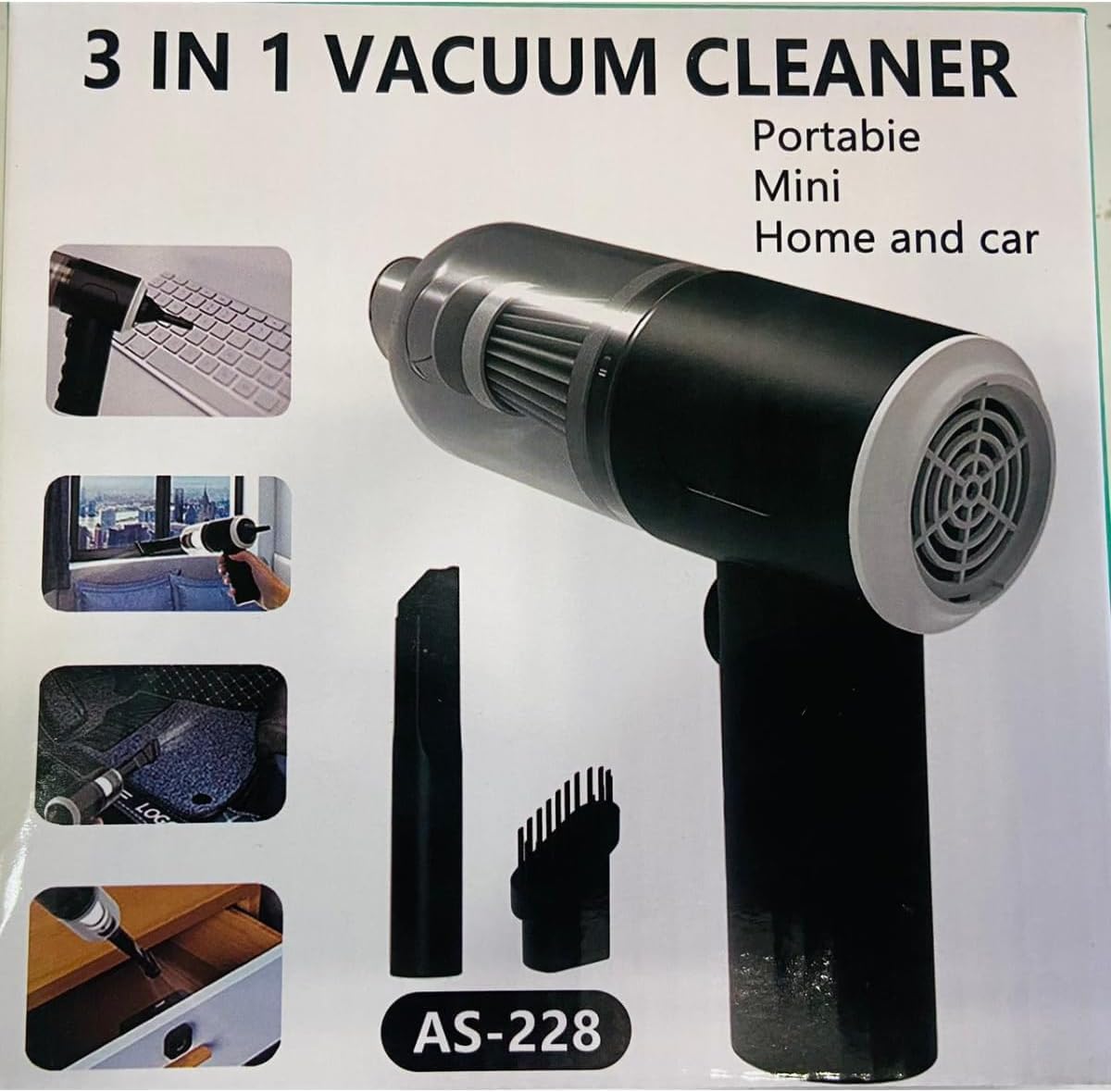 3-in-1 Mini Vacuum AS-228 – Powerful Cordless Handheld
