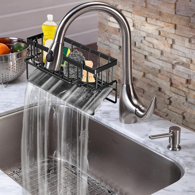 Stainless Steel Kitchen Sink Organizer for Dish Brush, Soap, Scrubber, Dishcloth