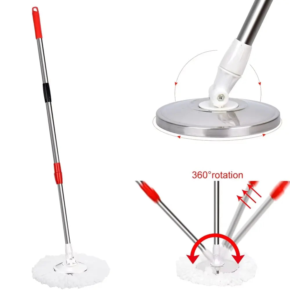 Spin Mop and Bucket with Wringer Set on Wheels, 360° Spinning Mop Bucket System